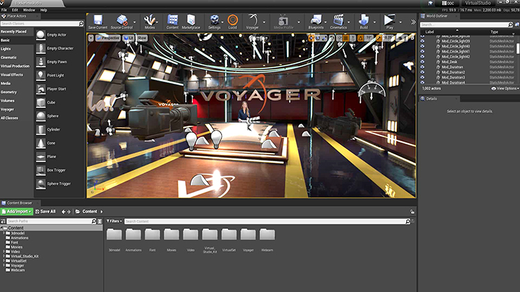 Ross Video запускает виртуальный графический инструмент Voyager Trackless Studio 