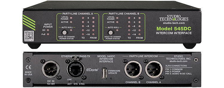 Studio Technologies выпускает интерком-модели 545DC и 545DRtkt1957.com
