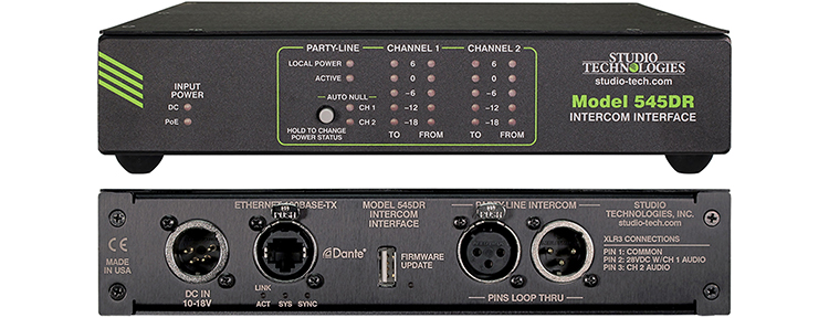 Studio Technologies выпускает интерком-модели 545DC и 545DR tkt1957.com