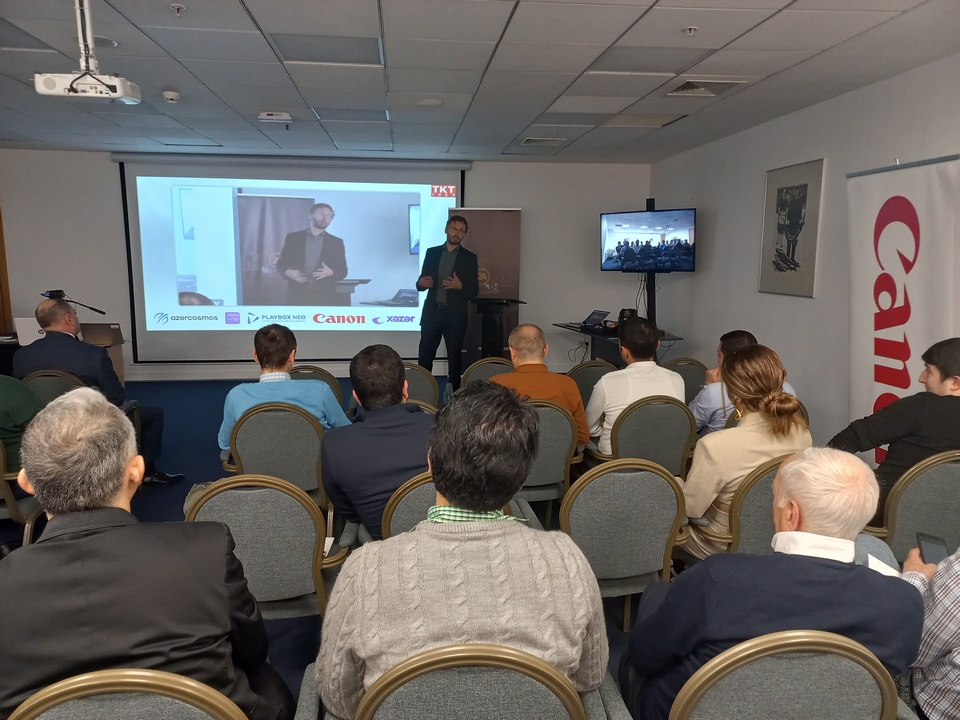 Мариус Плитникас, Regional Sales Manager в Canon CEE GmbH, на II Международной гибридной выставке-конференции Broadcasting / Cinema / Pro AV 2023 Azerbaijan 