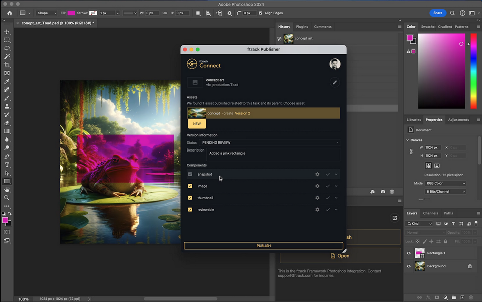 Backlight: интеграция ftrack Studio и Adobe Photoshop