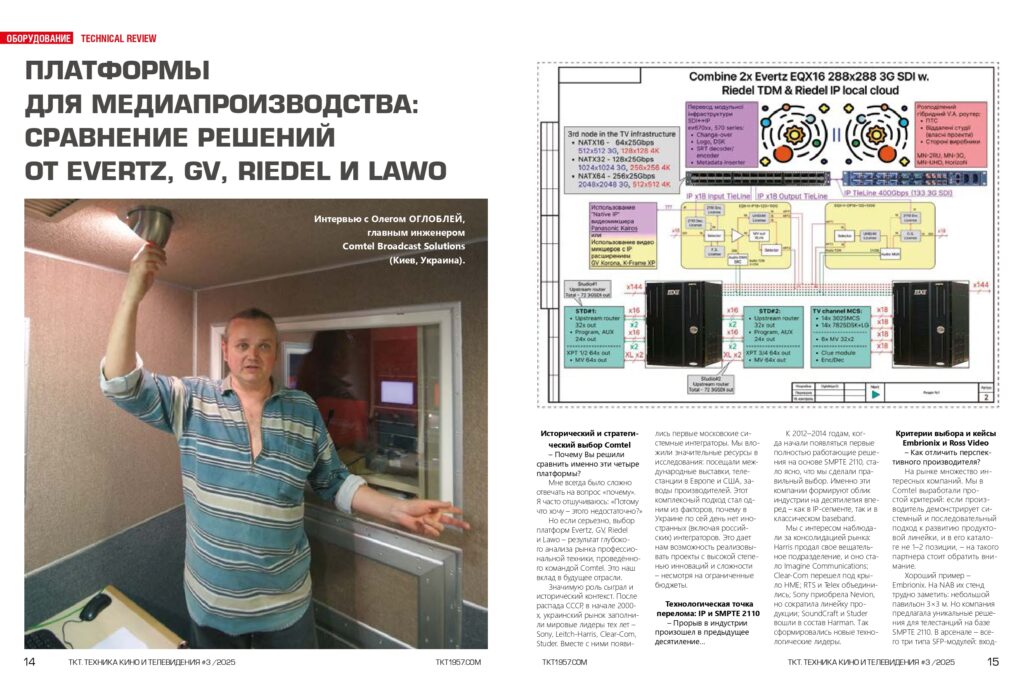 Интервью с Олегом ОГЛОБЛЕЙ, главным инженером Comtel Broadcast Solutions 
