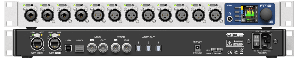 RME Releases New 12Mic Dante Preamp With Custom-Built FPGA Platform