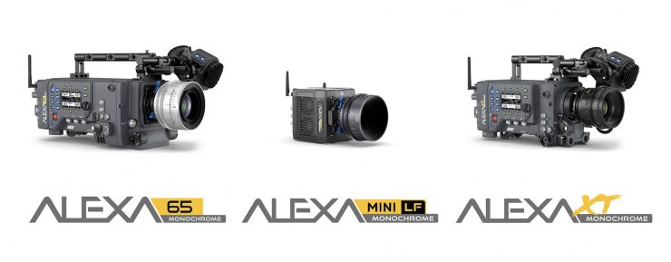 These cameras are not for sale and are only available through ARRI Rental.

The ALEXA 65, ALEXA Mini LF, and the ALEXA XT are now all available in monochrome versions. ARRI Rental states that they offer a visually superior and more creatively committed approach than capturing in color and desaturating in post. The ALEXA Monochrome cameras record black-and-white ARRIRAW with increased resolution, crisper blacks, and higher native ASA than regular ALEXAs. The rich, high-contrast monochrome images are said to be similar in look to analog panchromatic film.
