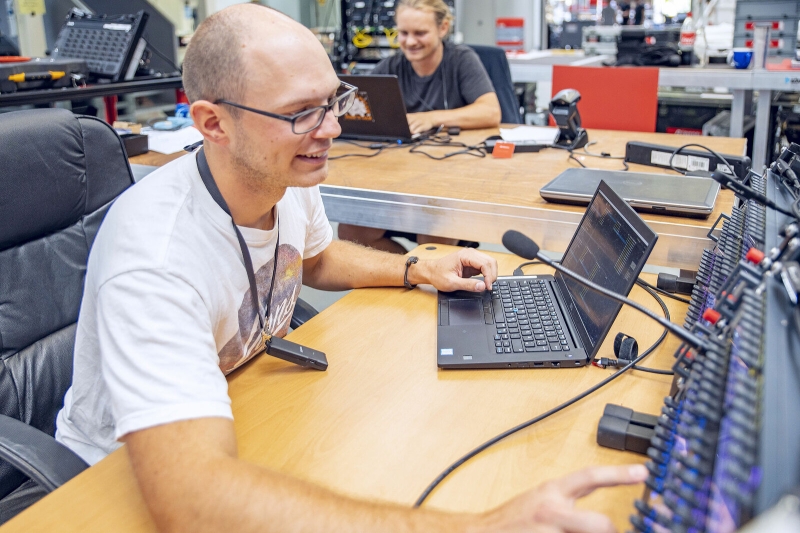 Riedel Managed Technology Staff Maintains Safe Social Distancing With New DisTag Distance Monitors