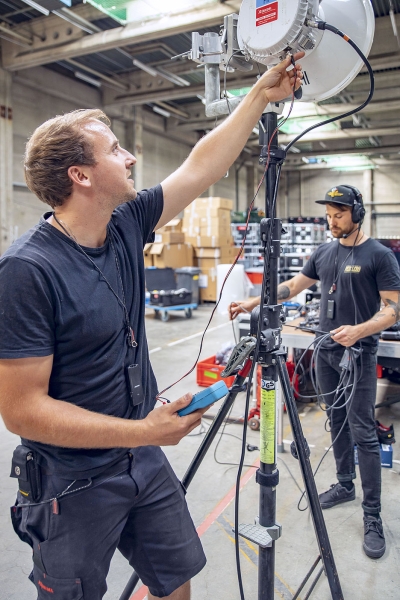 Riedel Managed Technology Staff Maintains Safe Social Distancing With New DisTag Distance Monitors