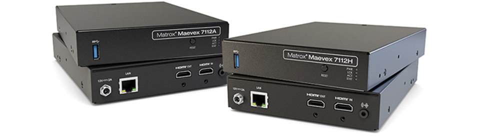 Matrox Video Single-Channel Maevex 7100 Series AVC/HEVC 4K60 Encoders.