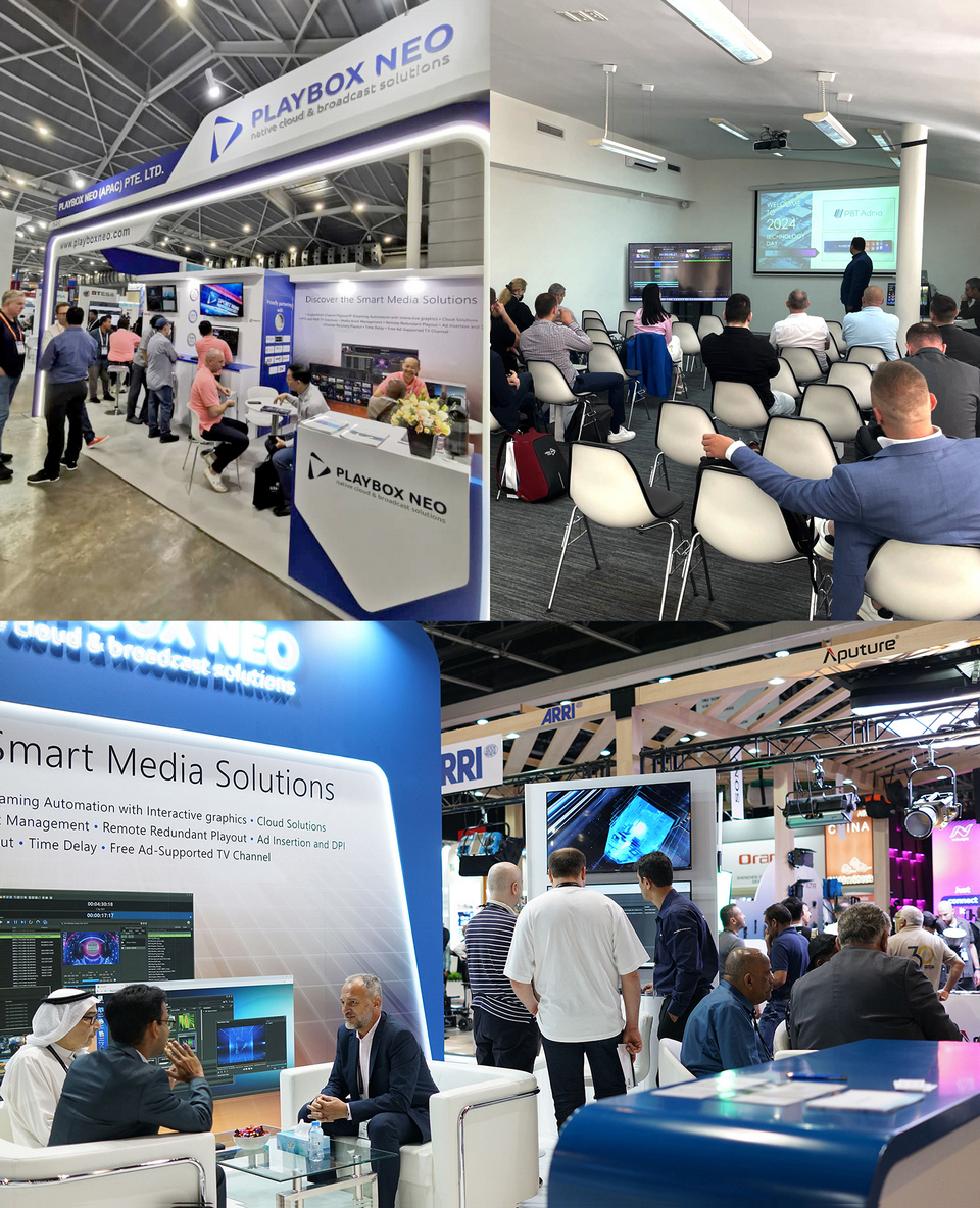 PlayBox Neo, a globally active producer of broadcast media playout and channel branding solutions, sustained its industry event visibility at three events during May: The PlayBox Neo Open Day in Belgrade, CABSAT in Dubai and the ongoing (May 29-31) Broadcast Asia in Singapore