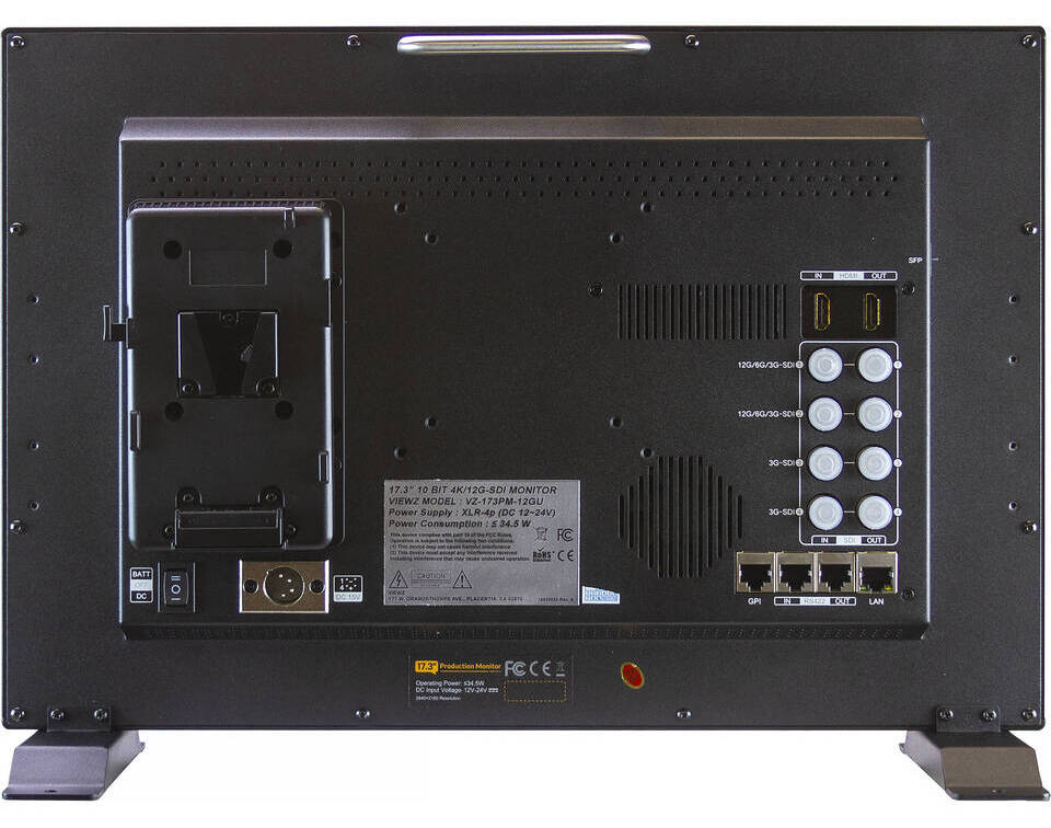ViewZ 17.3″ 4K 12G-SDI Monitor: Affordable 4K Production Solution