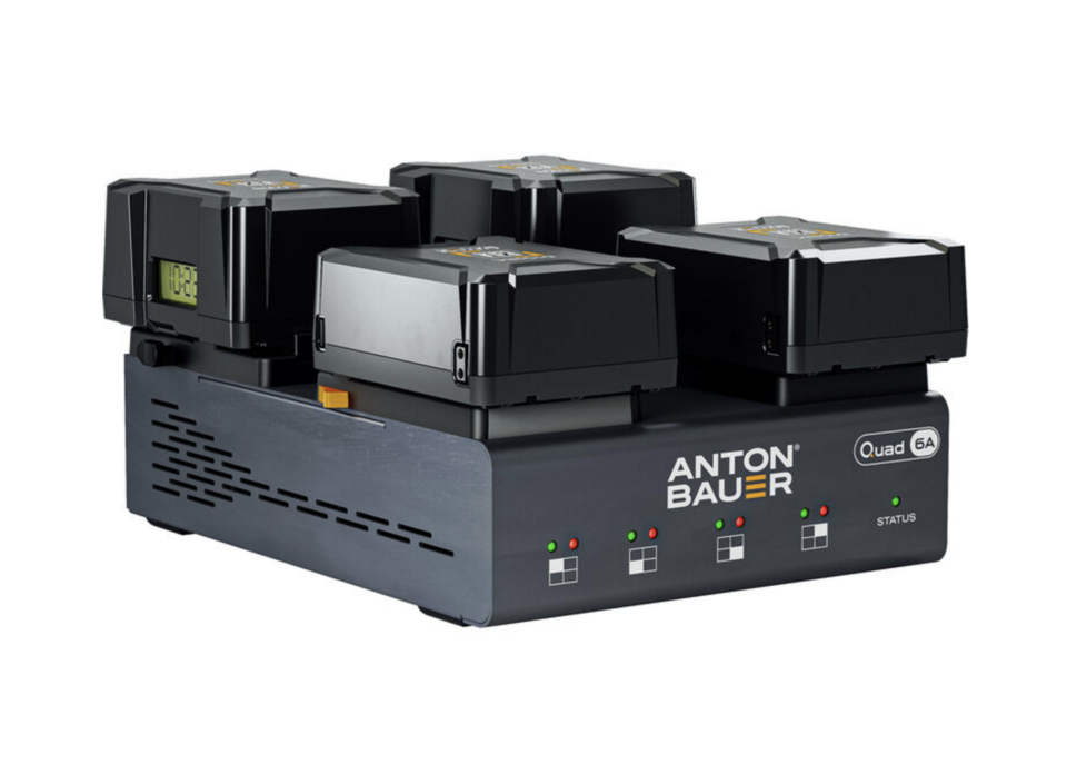 Anton/Bauer: QUAD 6A Multi-Voltage Charger for Broadcast Equipment Fleets