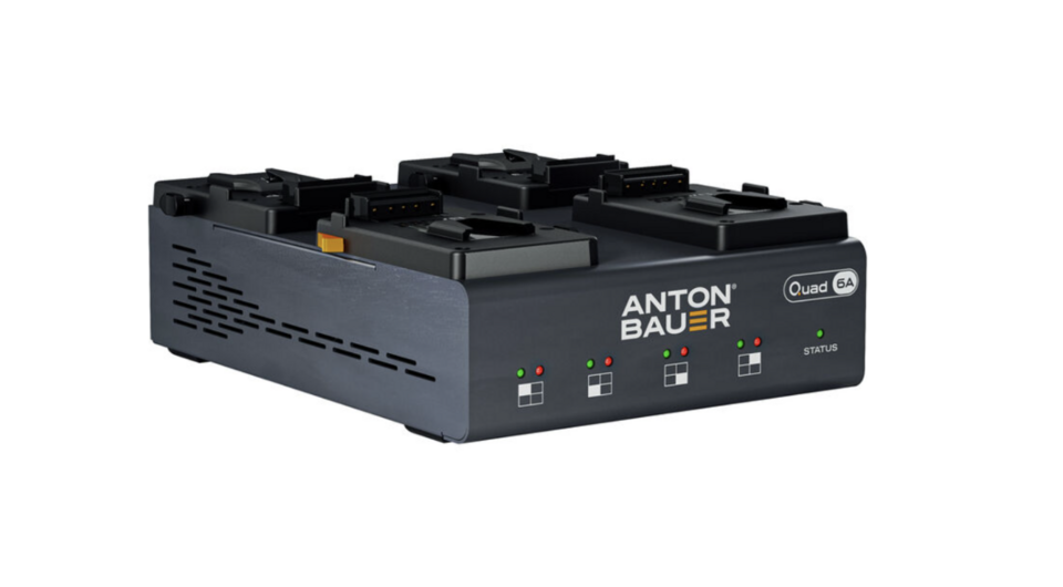 Anton/Bauer: QUAD 6A Multi-Voltage Charger for Broadcast Equipment Fleets