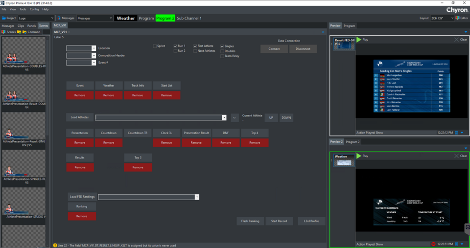 Chyron: Official Graphics Provider for International Luge Federation Competitions