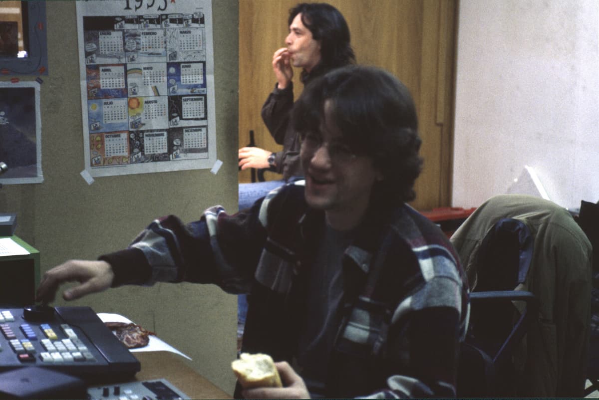 Emili Planas working in post-production, 1995